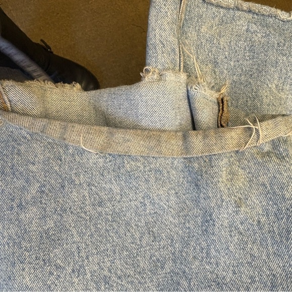 H&M Lightwash High Rise Cropped Wide Leg Distressed Cotton Jeans women's size XS - Picture 10 of 10